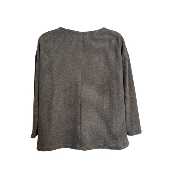 Ava Viv Textured Gray Heather SIze 1X Top Long Sleeve EUC - Picture 2 of 8